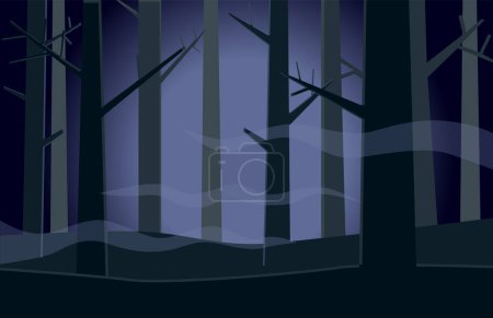 Ilustración de Bosque noche bosque bosque paisaje - Imagen libre de derechos