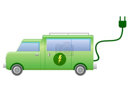 Téléchargez les illustrations : Voiture électrique avec batterie - en licence libre de droit