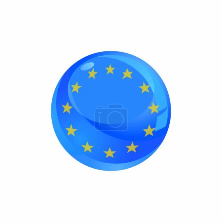 Téléchargez les illustrations : Drapeau de l'Union européenne, illustration vectorielle sur fond blanc, - en licence libre de droit