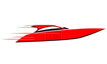 Illustration for Illustration of a sports car with a boat - Royalty Free Image