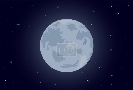 Illustration for Moon and stars, vector, illustration - Royalty Free Image