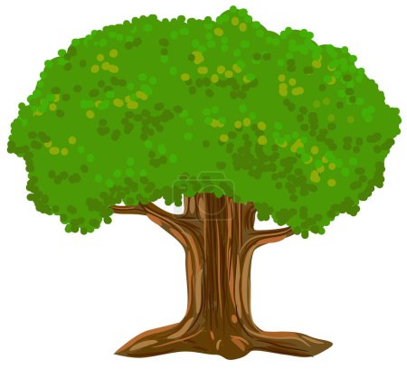 Ilustración de Árbol con musgo verde - Imagen libre de derechos