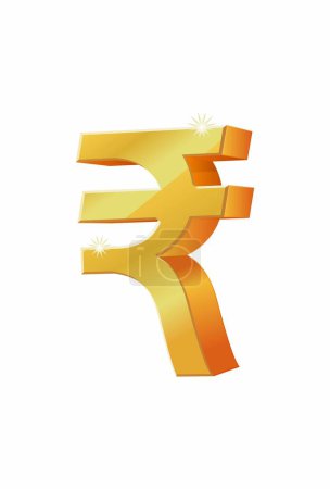 Ilustración de Icono de la rupia india de oro, vector de ilustración - Imagen libre de derechos