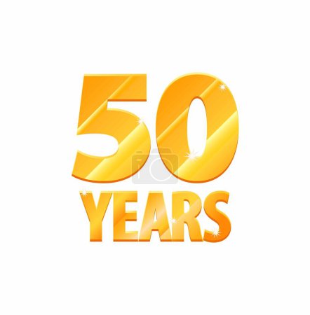 Illustration for Golden 50 years icon, vector illustration - Royalty Free Image
