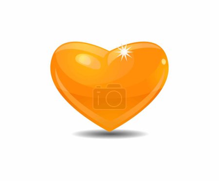 Téléchargez les illustrations : Icône coeur doré, illustration vectorielle - en licence libre de droit