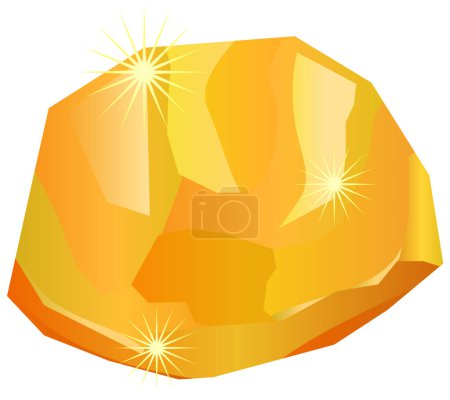 Ilustración de Icono de roca dorada, ilustración vectorial - Imagen libre de derechos