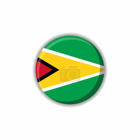 Téléchargez les illustrations : Icône du bouton drapeau guyana, illustration vectorielle - en licence libre de droit