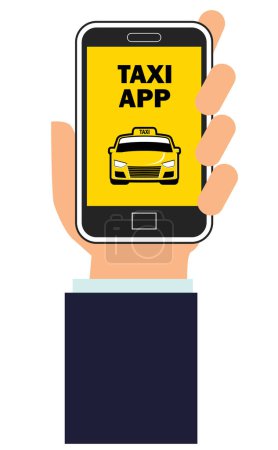 Téléchargez les illustrations : Concept de service de taxi, design plat vectoriel - en licence libre de droit
