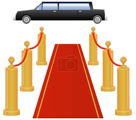 Illustration for A vector illustration of an open road to the entrance of the car - Royalty Free Image