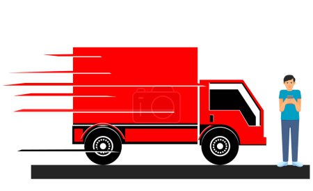 Illustration for Vector illustration of a  truck - Royalty Free Image