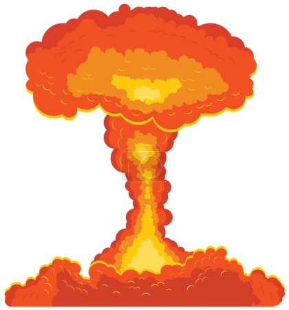 Illustration for Cartoon doodle explosion, isolated on white background. - Royalty Free Image