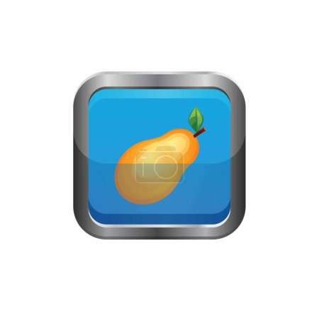 Téléchargez les illustrations : Icône de pomme orange fraîche. dessin animé de fruits frais icône icône de fruit pour la conception web isolé sur fond blanc - en licence libre de droit