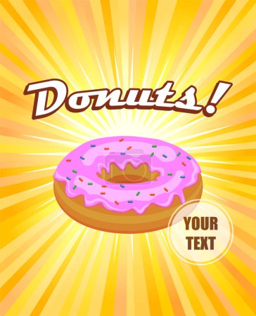 Illustration for Pink donut  icon, vector illustration - Royalty Free Image