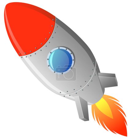 Téléchargez les illustrations : Icône de fusée volante, illustration vectorielle - en licence libre de droit