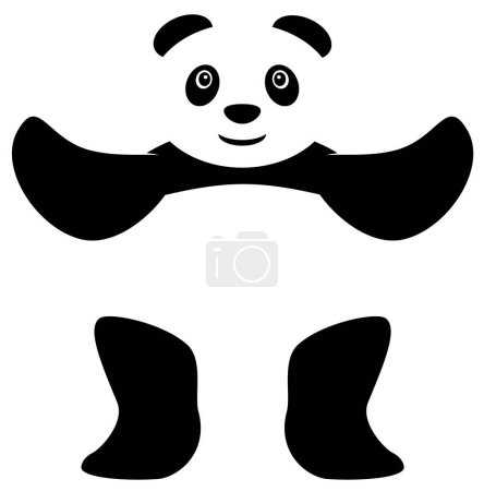 Ilustración de Icono de panda, ilustración vectorial - Imagen libre de derechos