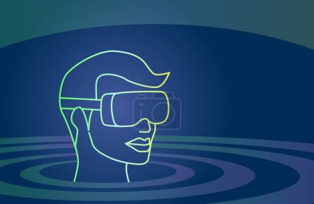 Ilustración de Auriculares de realidad virtual, ilustración vectorial - Imagen libre de derechos