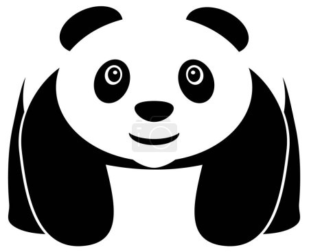 Téléchargez les illustrations : Icône panda, illustration vectorielle - en licence libre de droit