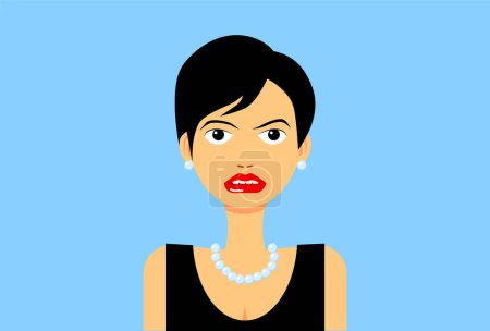 Illustration for Vector illustration of a woman with a red lips - Royalty Free Image