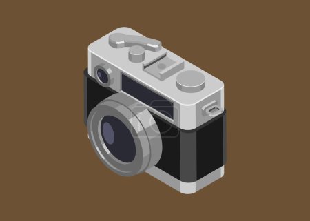 Téléchargez les illustrations : Icône de caméra rétro. isométrique de l'illustration vectorielle de film à l'ancienne - en licence libre de droit