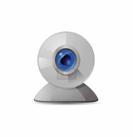 Téléchargez les illustrations : Modèle d'icône couleur plate abstraite webcam - en licence libre de droit