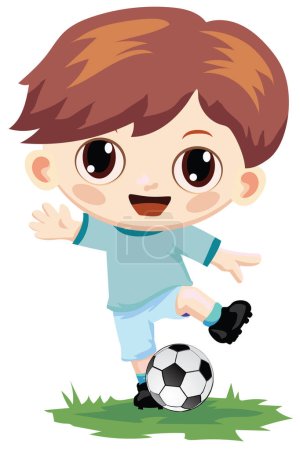 Téléchargez les illustrations : Joueur de football garçon vecteur - en licence libre de droit