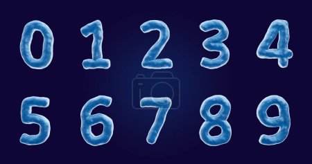 Photo for Set of 3d snowy numbers - Royalty Free Image