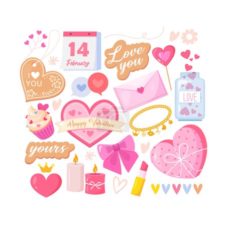 Illustration for Lovely valentine's day elements set - Royalty Free Image
