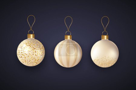 Photo for A set of Christmas balls on dark background - Royalty Free Image