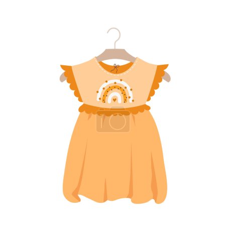 Vector illustration of cute girl dress on the hanger