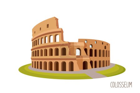 Vector illustration of the architectural monument Colosseum 