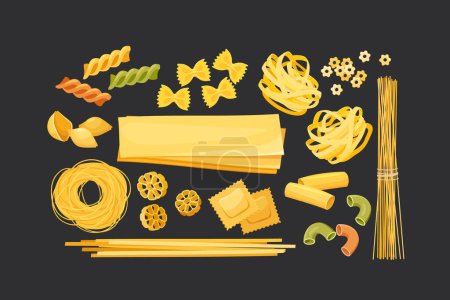 Set of Italian pasta of different kinds 