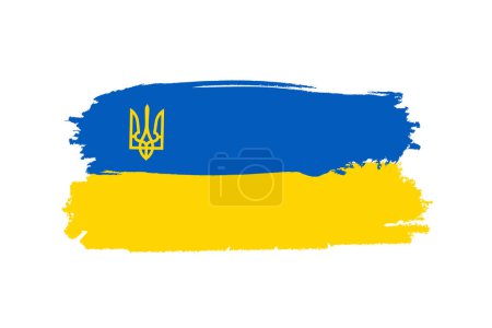Ukraine brush paint flag