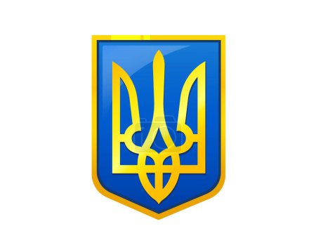 Vector coat of arms of Ukraine isolated on white background