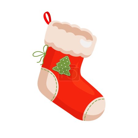 Photo for Colorful Christmas sock isolated on white background - Royalty Free Image
