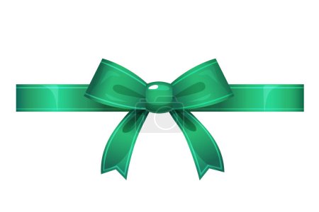 Photo for Decorative green bow with ribbon isolated on white background - Royalty Free Image