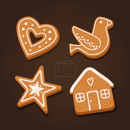 Photo for Collection of Christmas ginger cookies - Royalty Free Image