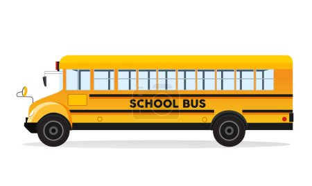 Illustration for Vector cartoon school bus isolated on white background - Royalty Free Image