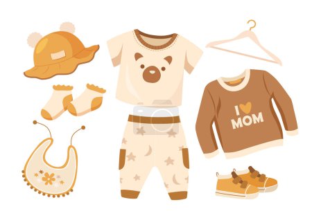 Illustration for Clothes for baby boys and girls - Royalty Free Image