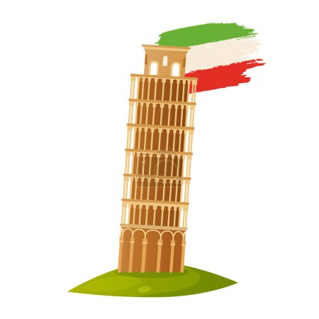 Photo for The Leaning Tower of Pisa, Italy, world famous italian tourist attraction symbol. - Royalty Free Image