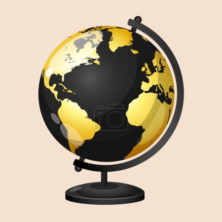 Téléchargez les illustrations : Conception de globe terrestre isolé sur un fond blanc - en licence libre de droit