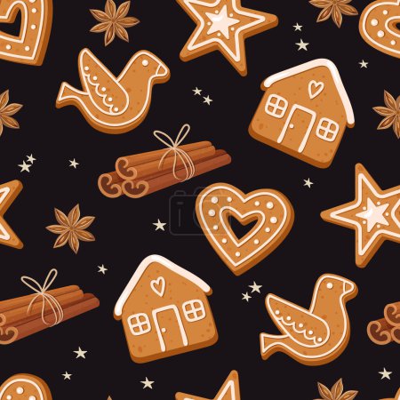 Photo for Christmas biscuits pattern design - Royalty Free Image