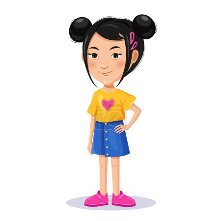 Photo for Cute cartoon asian girl character - Royalty Free Image