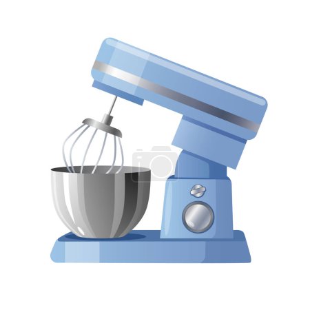 Téléchargez les illustrations : Vector robot culinaire avec un récipient avec de la pâte - en licence libre de droit
