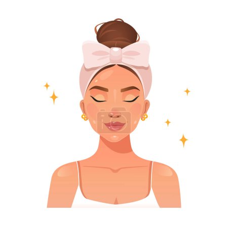 Illustration for Relaxing woman at spa salon - Royalty Free Image