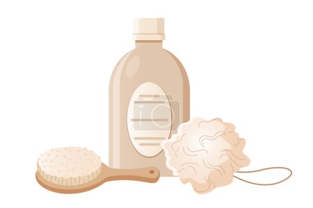 Skin care routine products illustration