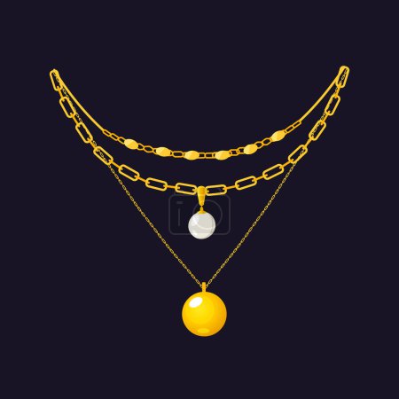 Vector jewelry golden chain.