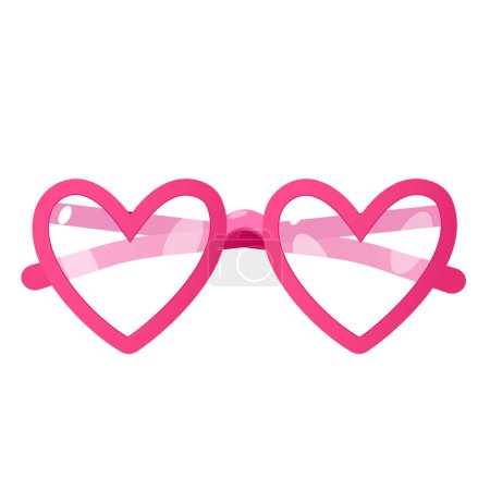 Pink heart shaped eyeglasses isolated on a white background.