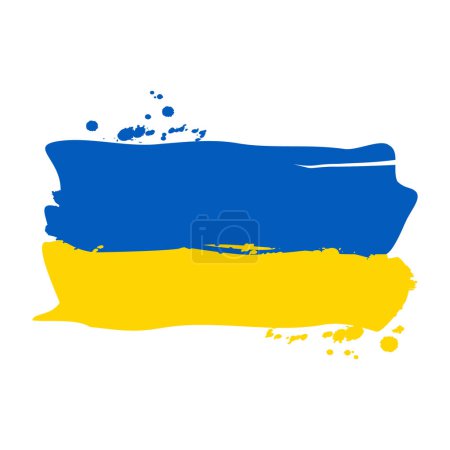 The national flag of Ukraine in texture brush.
