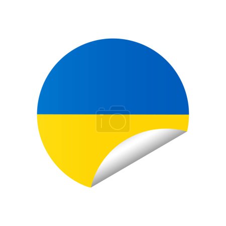 Sticker with national Ukrainian flag.