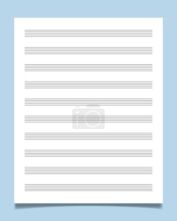 Blank sheet music manuscript paper. Ideal for any musician, composer or songwriter.